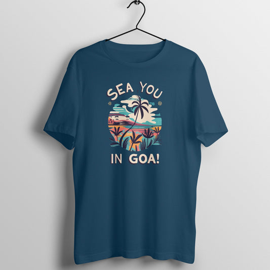 Sea, You in Goa - Cool Unisex Travel T-shirt Half Sleeves - vibetown.in