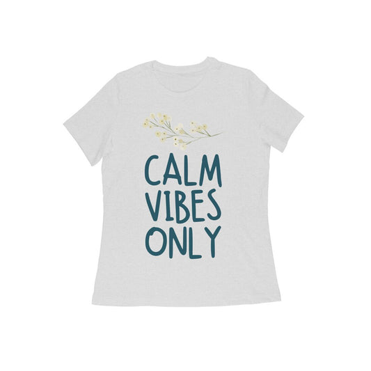 Calm Vibes Only Women's Yoga Tee | Minimalist Zen & Mindful Lifestyle T-Shirt – Vibe Town - Vibe TownFront View - 5804109