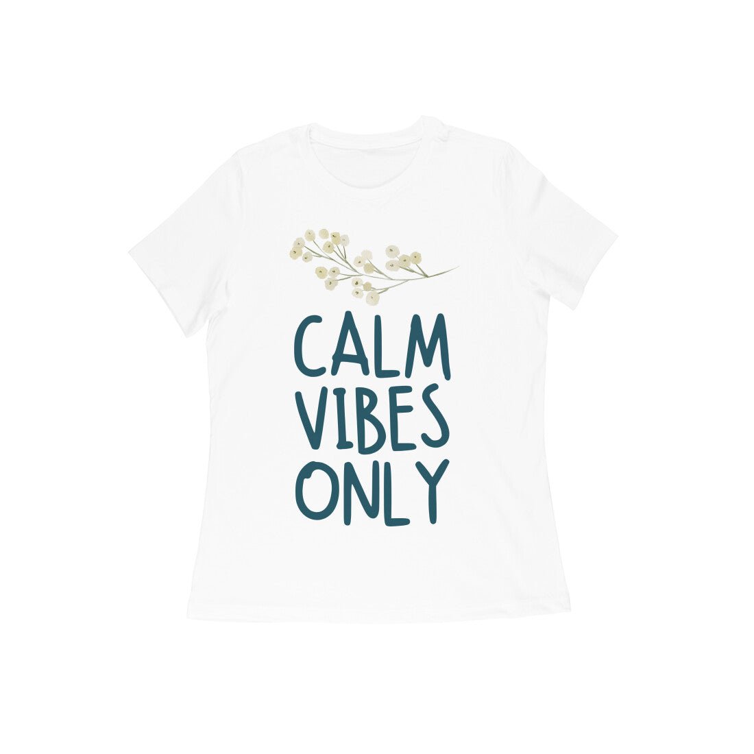 Calm Vibes Only Women's Yoga Tee | Minimalist Zen & Mindful Lifestyle T-Shirt – Vibe Town - Vibe TownFront View - 5804107