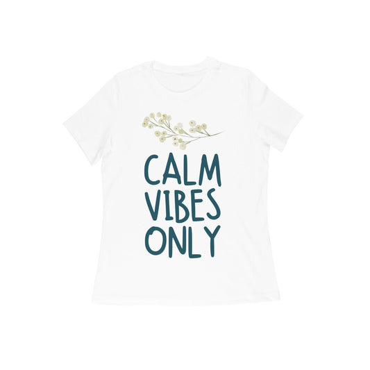 Calm Vibes Only Women's Yoga Tee | Minimalist Zen & Mindful Lifestyle T-Shirt – Vibe Town - Vibe TownFront View - 5804107