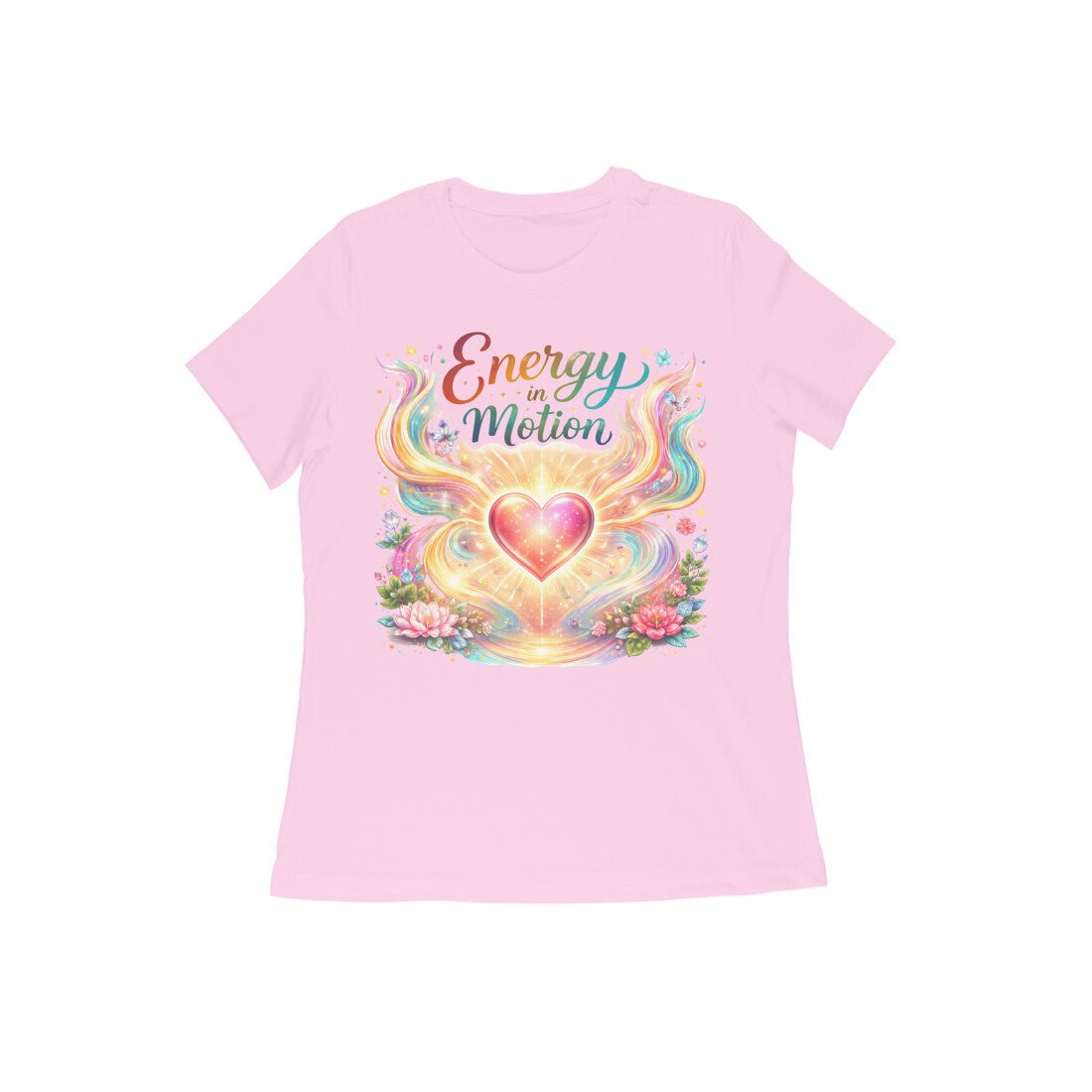 Energy in Motion | Women's Yoga T-Shirt | Mindful Flow & Fitness Wear – Vibe Town - Vibe TownFront View - 5833961