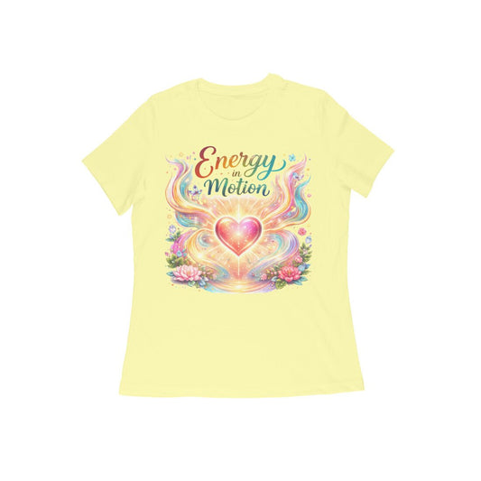 Energy in Motion | Women's Yoga T-Shirt | Mindful Flow & Fitness Wear – Vibe Town - Vibe TownFront View - 5833962